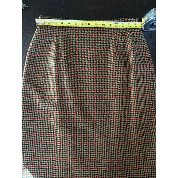 Vintage Jones New York Women's Houndstooth Wool Blazer Skirt Academia Sz12 USA